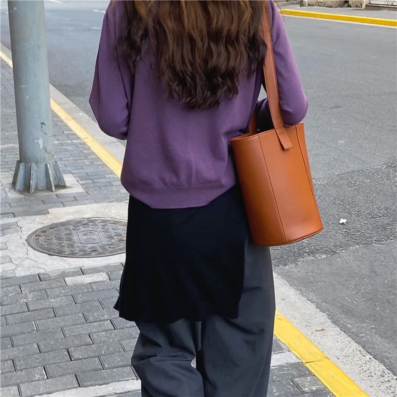 HziriP Simple Soft O-Neck Versatile Cardigans Regular Fashion Loose 2021 Chic All Match Knitted Office Lady Minimalist Sweaters sweater for women