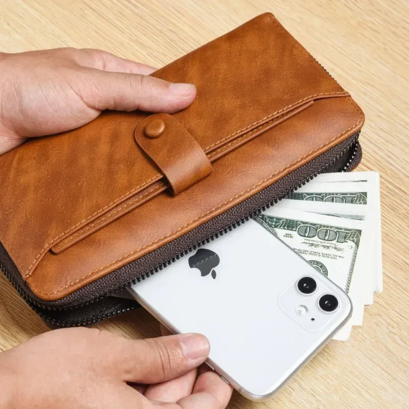 Fashion Men Wallet Business Male Card Holder Luxury Wallets Brand Pu Leather Long Rfid Man Clutch Money Bag Phone Coin Purse