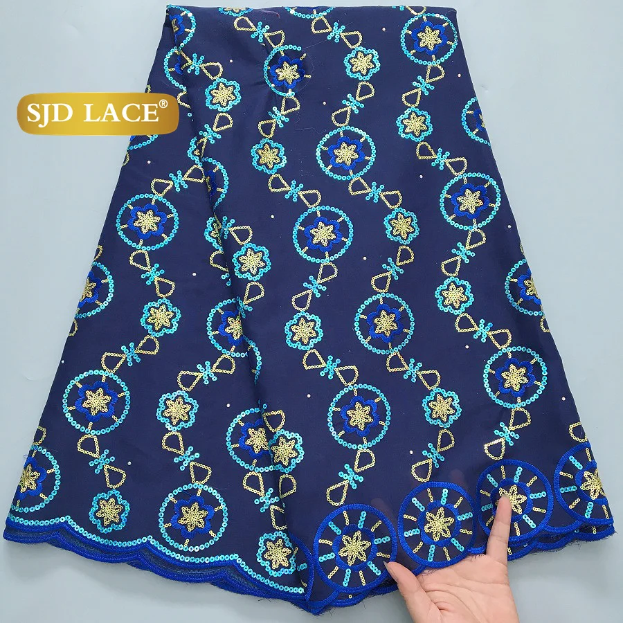 SJD LACE Swiss Voile African Cotton Lace Fabrics 5Yards 2026 Latest African Nigerian Cotton Lace for Sewing Party Dresses 4365