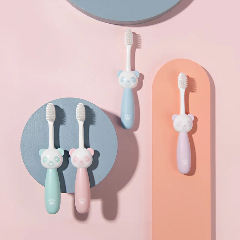 8pcs Cute Cartoon Bear Toothbrush Soft Bristle Silicone Children's Toothbrush Clean Teeth Brushing 0-12 Years Baby