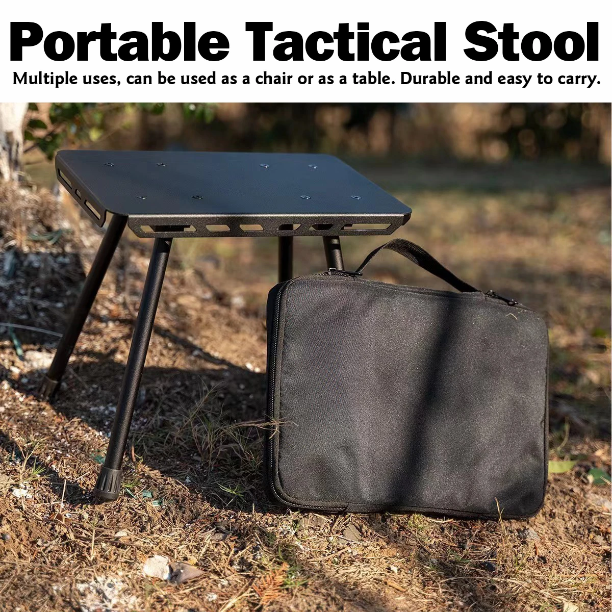 

Outdoor Camping Chair Tactical Tourist Folding Chair Portable Fishing Aluminium Stool Lightweight Pony Stool with Storage Bag