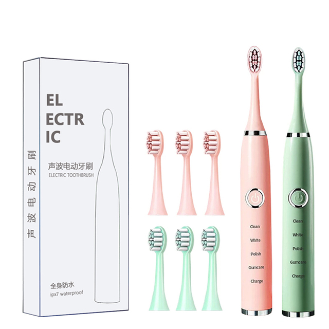 Electric Toothbrushes for Adults Kids Smart Timer Rechargeable Whitening Electric Toothbrush With Brush Heads Dropshipping