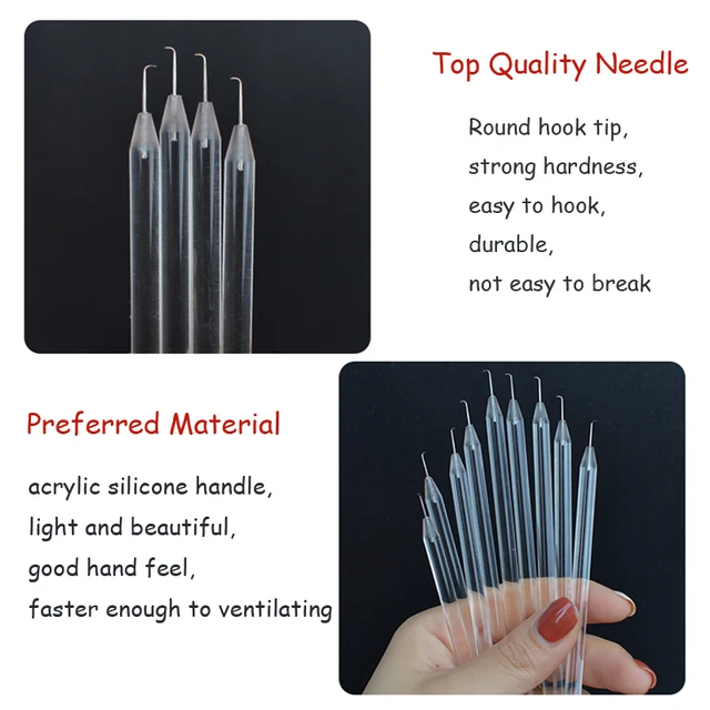 5pcs Wig Hair Extension Hook Ventilating Needle for Wig Making Crochet Hook Tools Repair Lace Wigs Hook Needle, Size: One size, Silver