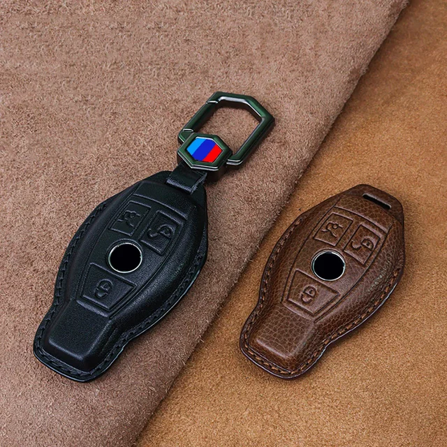 Car Key Case Cover For Mercedes Benz Maybach S Gls A-b-c-m-cla-cls-e-g-glb-glc-gle-r-sl Class Amg Eqs Eqc Gla Protector Leather - - Racext™️ - - Racext 2
