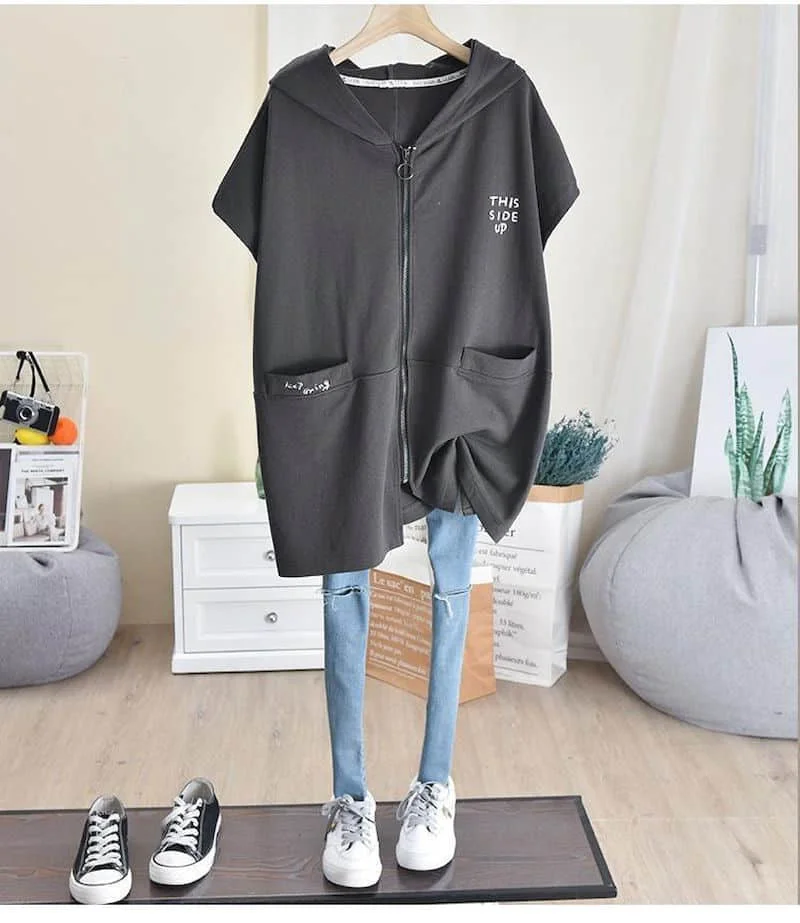 【関税・送料込】Wide shoulder vest hoodie set - 368 S4a8480a1bd3546cdaab8d3d8df28b