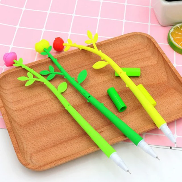 13 db Aranyos Rózsa Virág Tollak Gél Tinta Szilikon Színes Virággél Toll Szép Levélpapír Irodai Iskolai Íráskészletek - Image 2