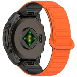 Magnetic Silicone Quick Fit Strap - Versatile 20/22/26mm Band in Multiple Sizes - 20mm (Orange)