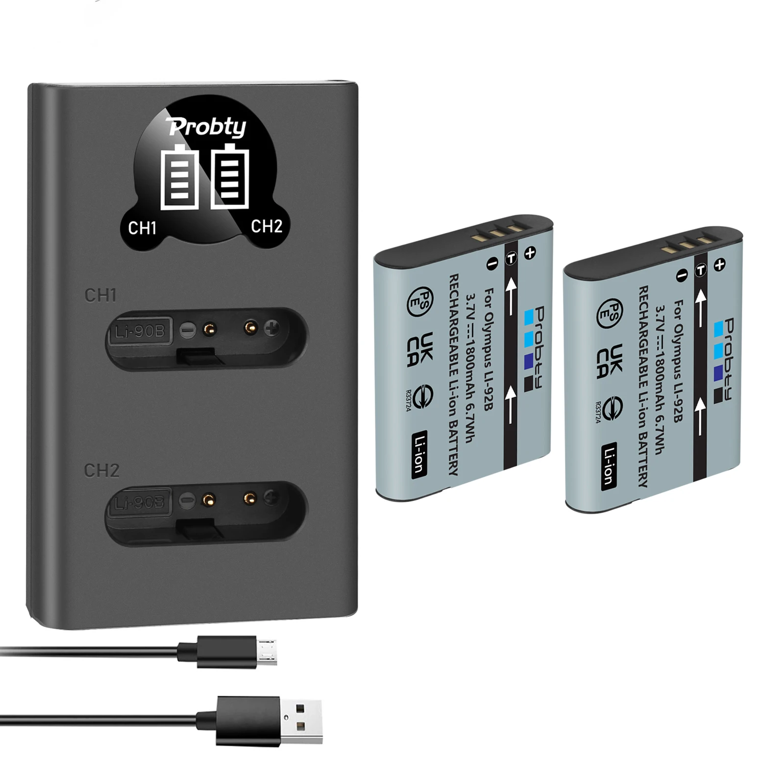 1800Mah Li-92B Li-90B Batteria + Li 90B Li92B Caricabatterie Con Per Olympus Tough Tg-5 Tg-4 Tg-6 Tg-2 Tg-1 Sh-1 Sh-2 Sh-60 Sh-5