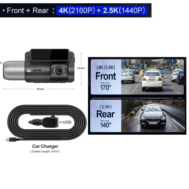 Top LINGDU LD06 Dash Cam 5K+2K Rear Cam Car DVR 5.8Gh WiFi GPS