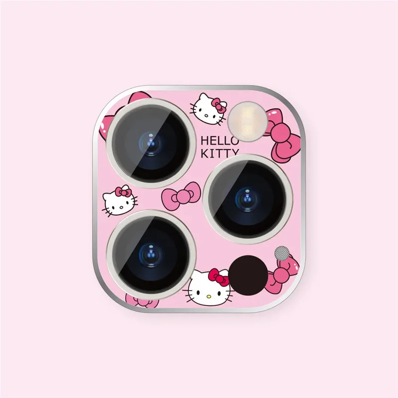 Hello Kitty Kuromi Protective Glass Film Tempered Glass for IPhone 13 12 Pro 11 Pro Max Mini Back Cover Camera Lens Protector cable protector switch screen stickers switch protective case