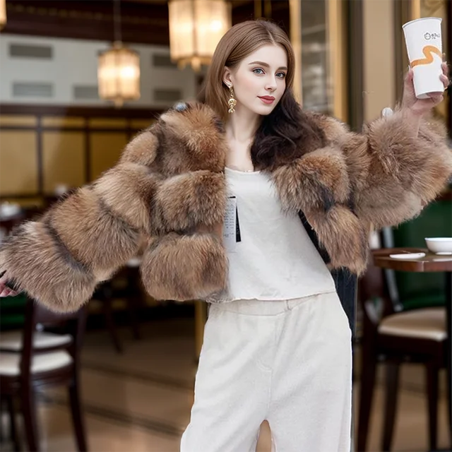Maomaokong-abrigo de piel 2024 natural para mujer, chaqueta cálida de piel de zorro, chaleco de invierno, nuevo estilo, envío gratis, 100% - Imagen 4