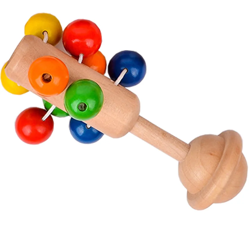 

2022 Baby Hand Montessori Rattle Wooden rattle Hand bell Orff Musical Instruments Intellectual Learning Toy Educational toy Gift