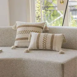 Boho Decorative Throw Pillow Cover with Tassels (Pillow Insert Not Included) - 45x45cm(17.7x17.7in) (1)