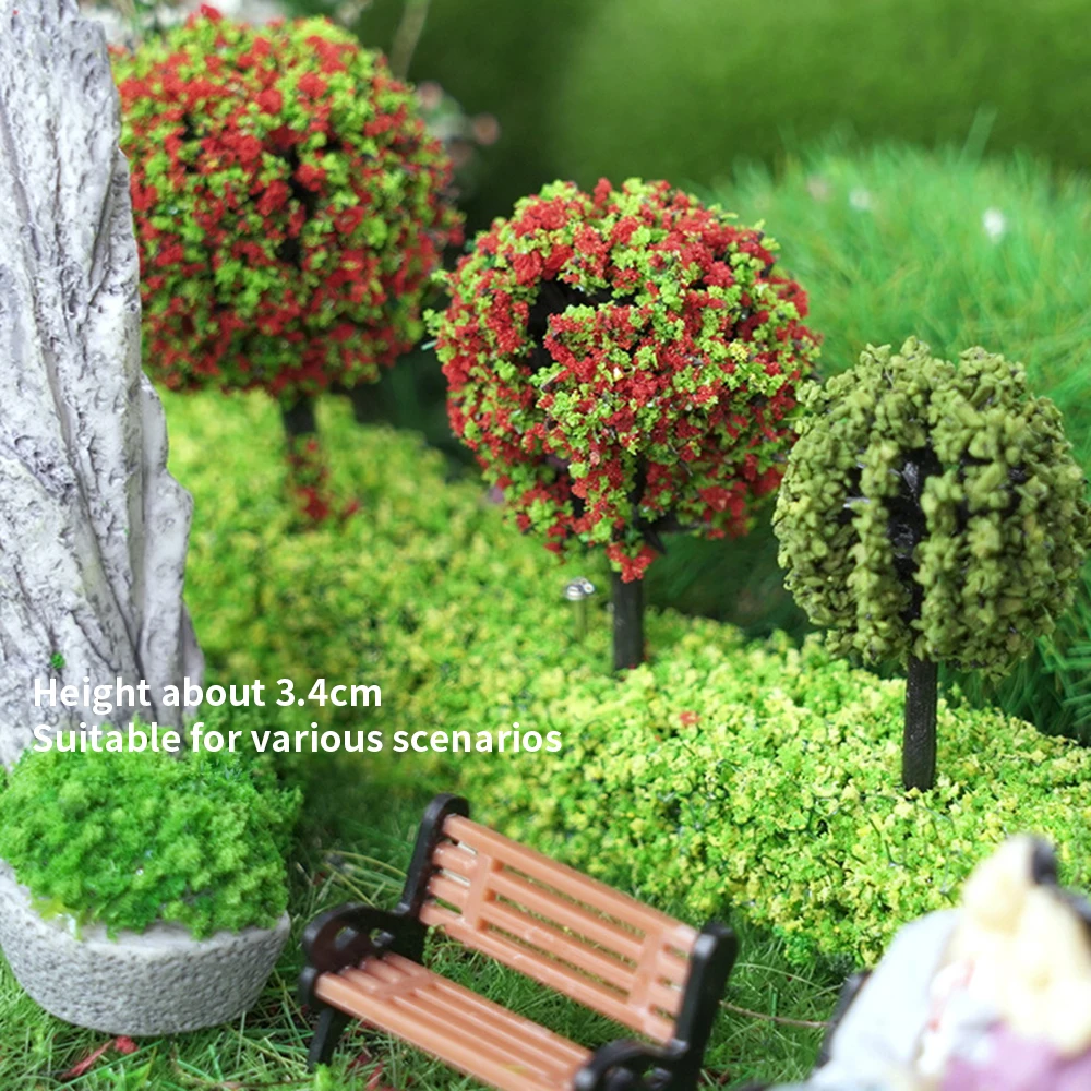10/30Pcs Model Flower Trees HO Scale Model Tree Train Layout Garden Park Scenery Landscape For DIY Landscape Crafts