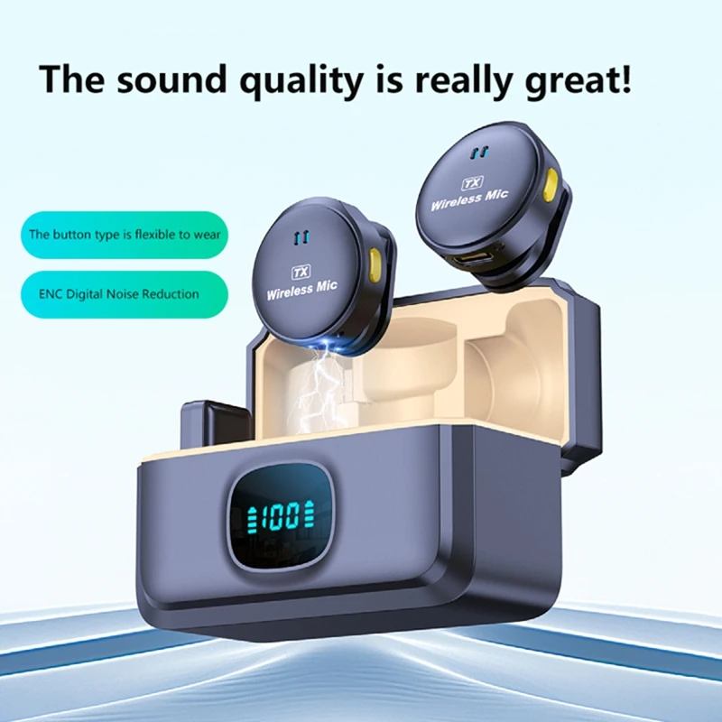 NUOVO Microfono Lavalier Wireless 2.4GHz - Design a Suzione Magnetica con Custodia di Ricarica Mini Portatile per Registrazione Video Vlog 2026 - Image 3