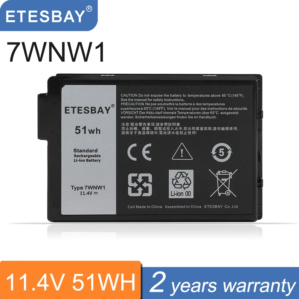 Etesbay 7 Wnw1 Batteria Per Laptop Per Dell Latitude 7424 5424 5420 Rugged Extreme Series Notebook P85G P86G Dmf8C 0 Dmf8C 51Wh