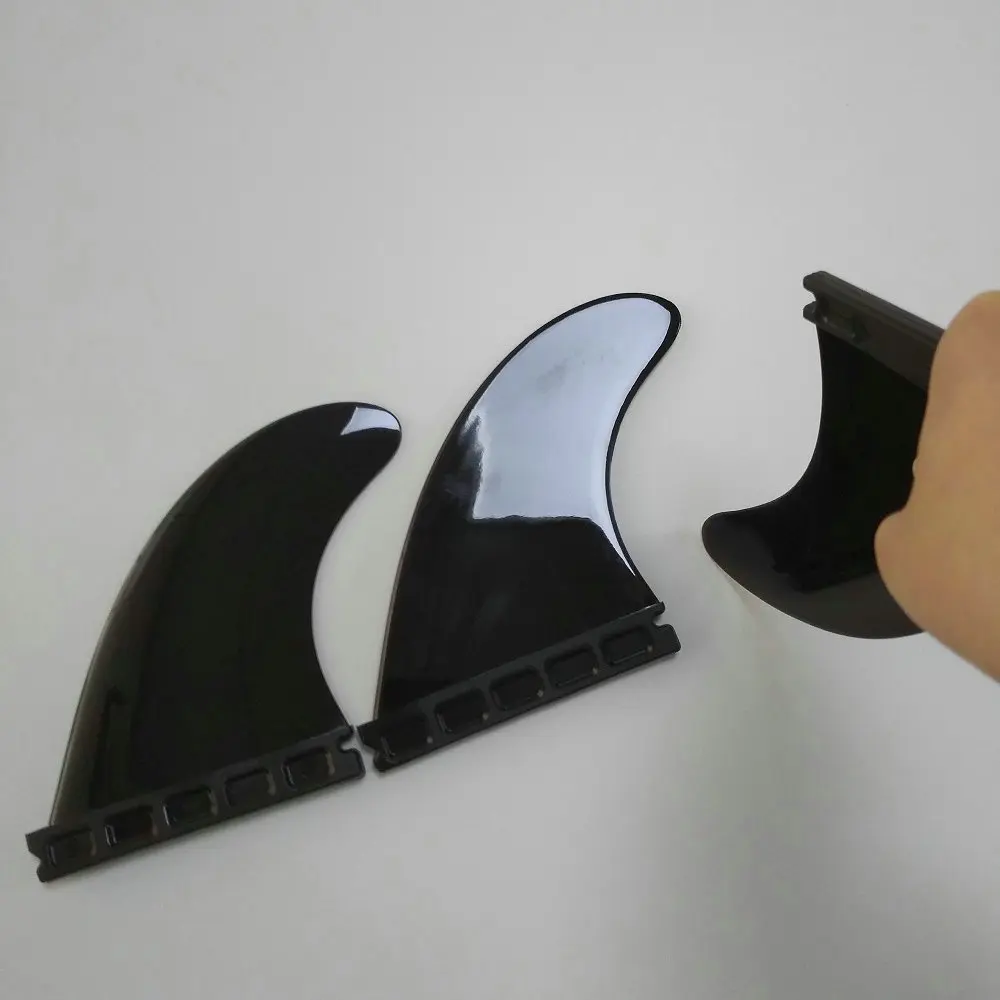 RISECE FCS Nylon Surfboard Fins G5 Soft Plastic Surf Fin Thruster Single Tab TUP Plastic Fin for Beginner