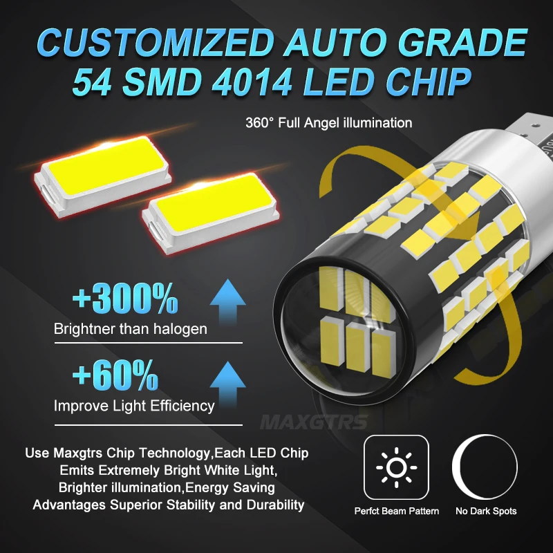 2x T10 LED W5W ĵ LED , 194 168 54 SMD 3014 DRL ڵ Ŭ,  ʺ, ǳ  Ʈ,    