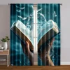 2pcs, Curtain Set 2D print inspirational bible Versatile Durable Polyester (without rod) Stuff Clearance for Kitchen Living Room 1