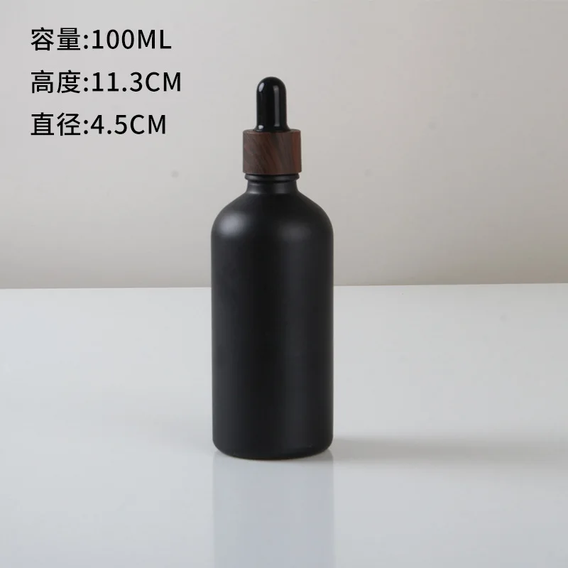 Frosted Black Glass Dropper Bottles Bright Glass Empty Dripper Pipette Bottle Plastic Lid for Essential Perfume Oil Serum essential oil dropper bottle