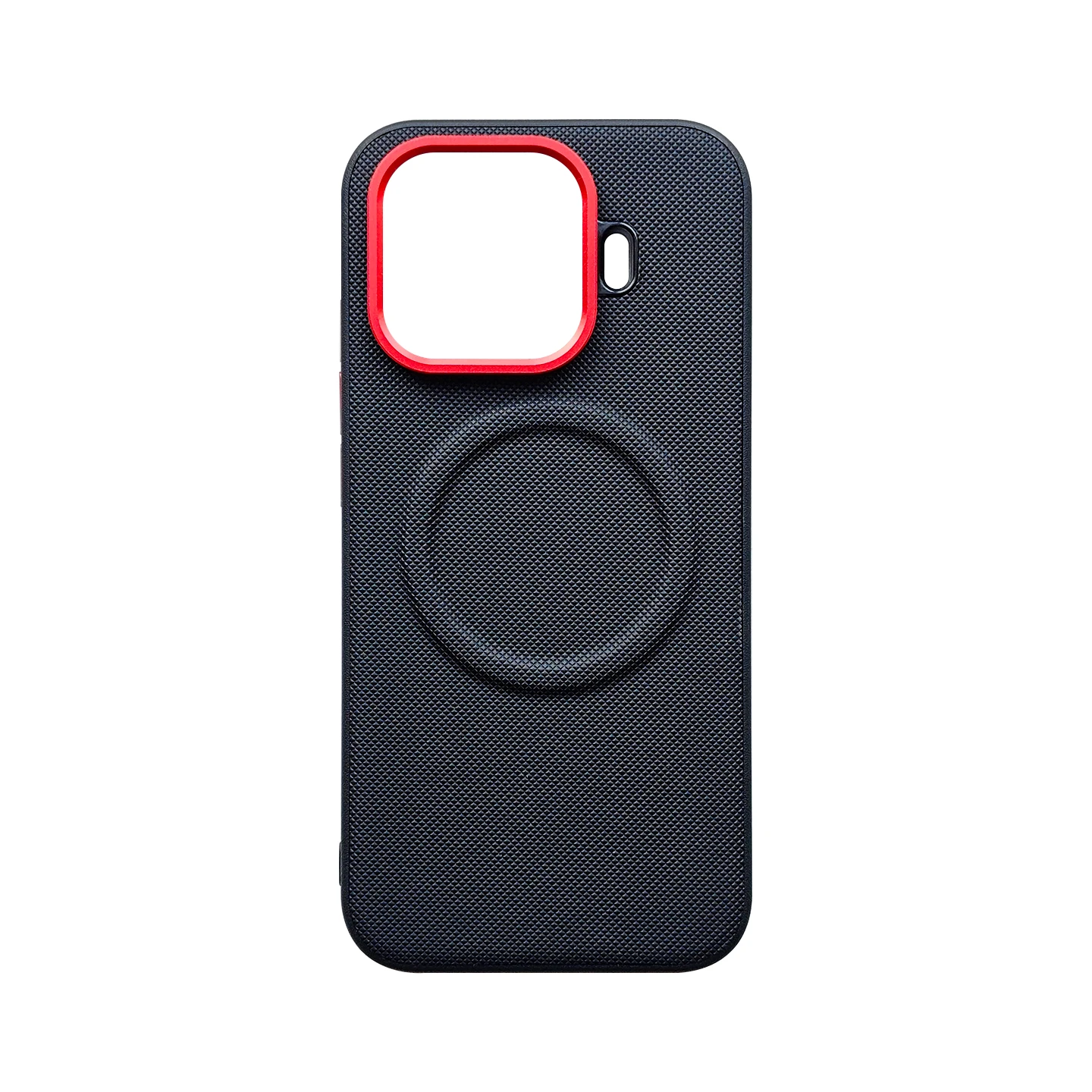 Magnetic Red Leather Shockproof Protective Case with Lens Protection