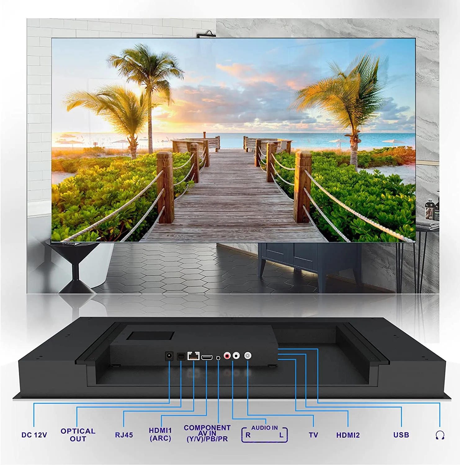 18.5 21.5 23.6 27 32 inch Waterproof TV Smart TV for bathroom Wall Mirror
