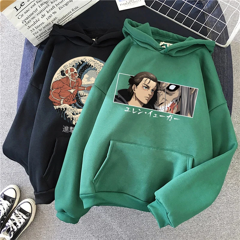 

Japanese Anime Shingeki No Kyojin Hoodies Men/women Attack on Titan Graphic Sweatshirt Unisex Funny Cartoon Y2k Hoody Male 90s