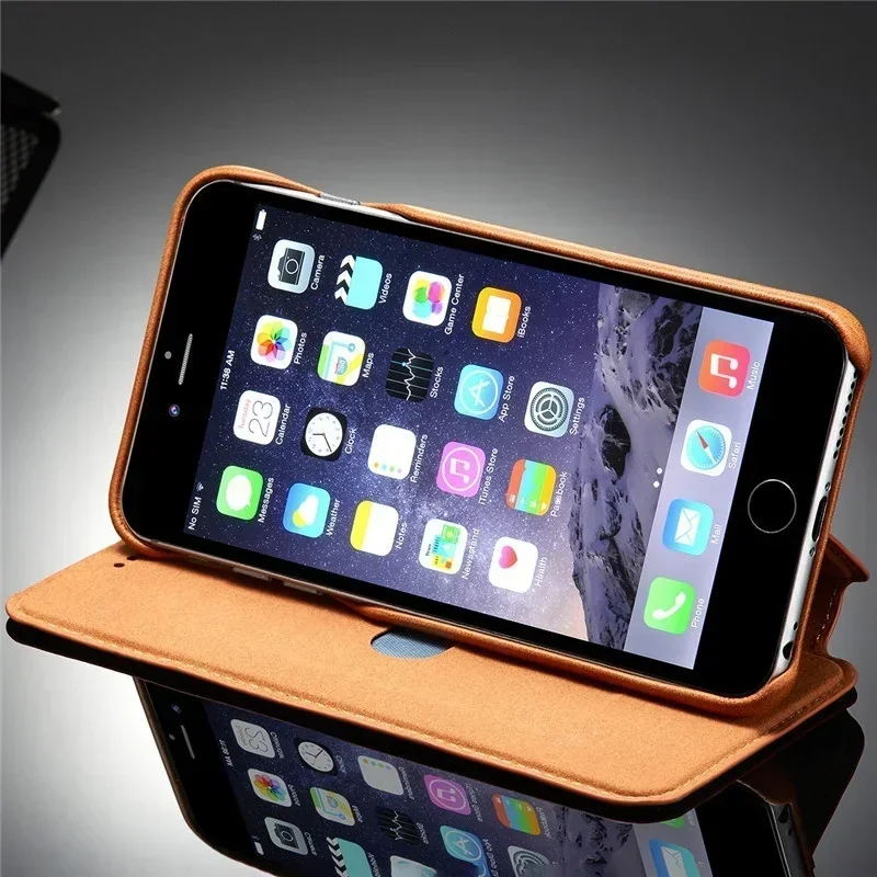 iPhone - みけ LC.imeeke レトロ マグネット式 フリップ レザーケース iPhone