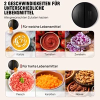 Broyeur électrique extra puissant, multi-broyeur Flash Chacker 500W 2L, broyeur universel électrique avec récipient en verre, machine de cuisine universelle, mixeur pour aliments pour bébés, noix, légumes, fruits, viande 2