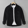 #4473 Cargo Shirts Men Turn-down Collar Solid Color 100%Cotton Men's Shirts Long Sleeve Loose Outerwear Streetwear Shirts Daily 3