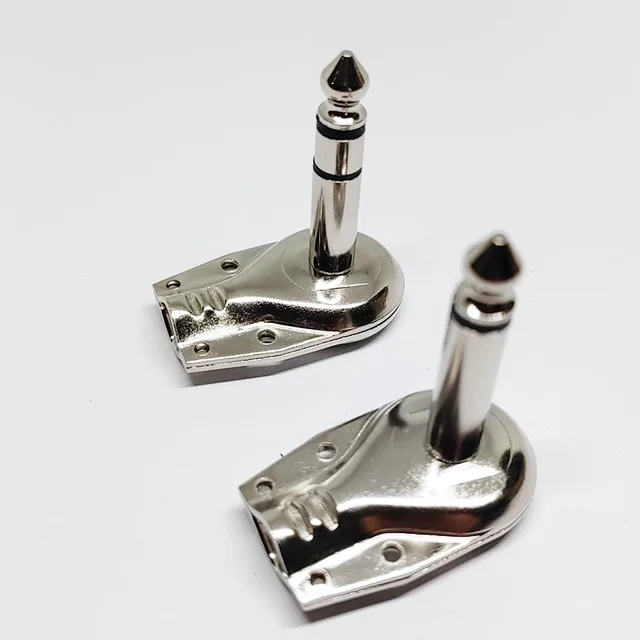 4 Pezzi 6,35 Mm 1/4 Pollici Stereo TRS Spina Per Charra Ad Angolo - Foto 4