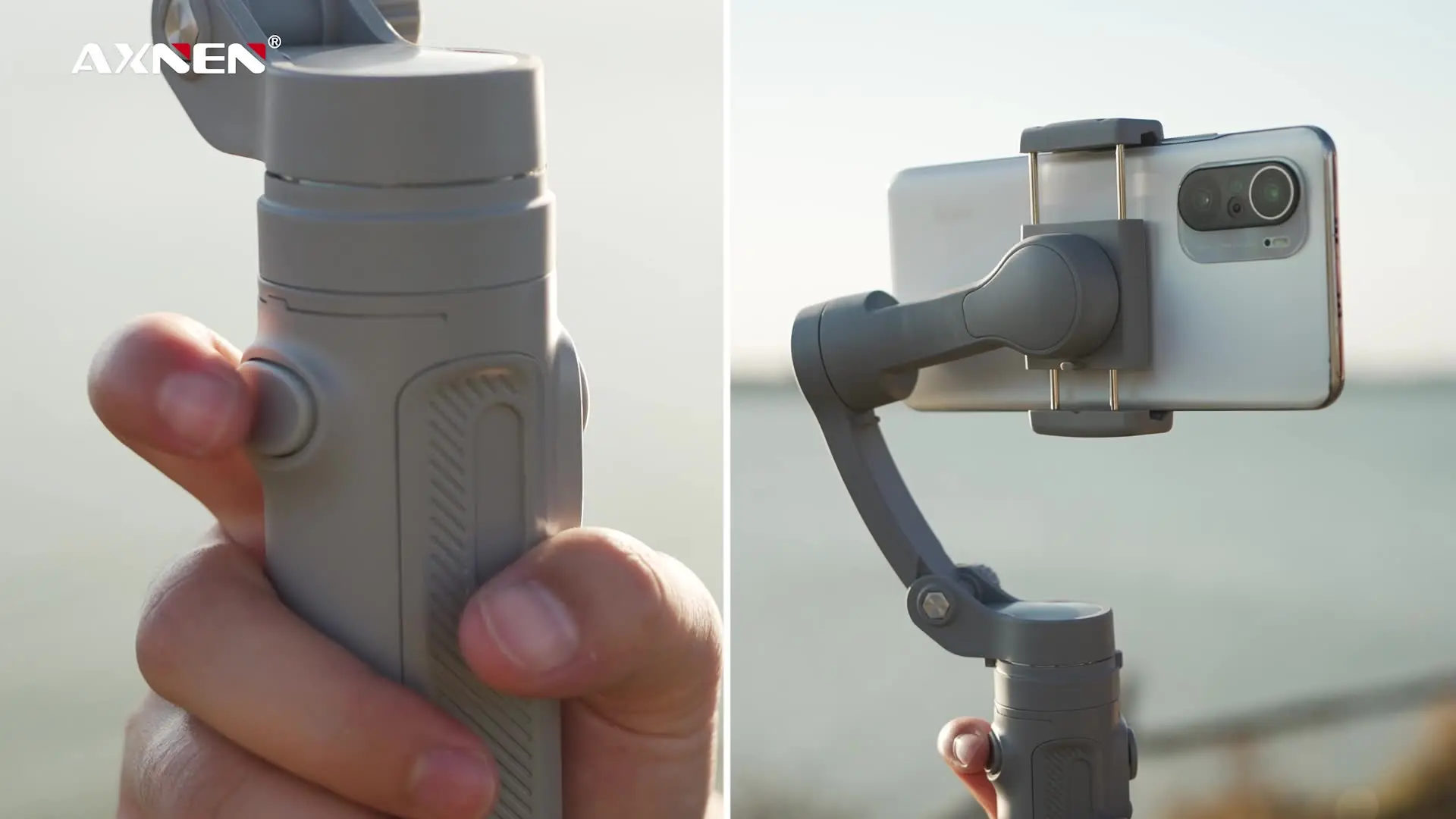 AXNEN 3軸ジンバル スタビライザー HQ4 オプションライト付き 自撮り棒