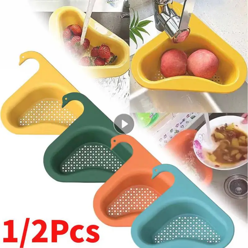 

1/2PC Kitchen Sink Drain Basket Organizer Faucet Holder Strainer Food Garbage Colanders Draining Shelf Organization Accessories
