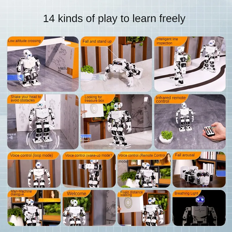 17 Dof Robot bionico umanoide Tonybot per Arduino Educational Artificial Intelligence Recognition Kit di sviluppo di programmazione AI - immagine 6
