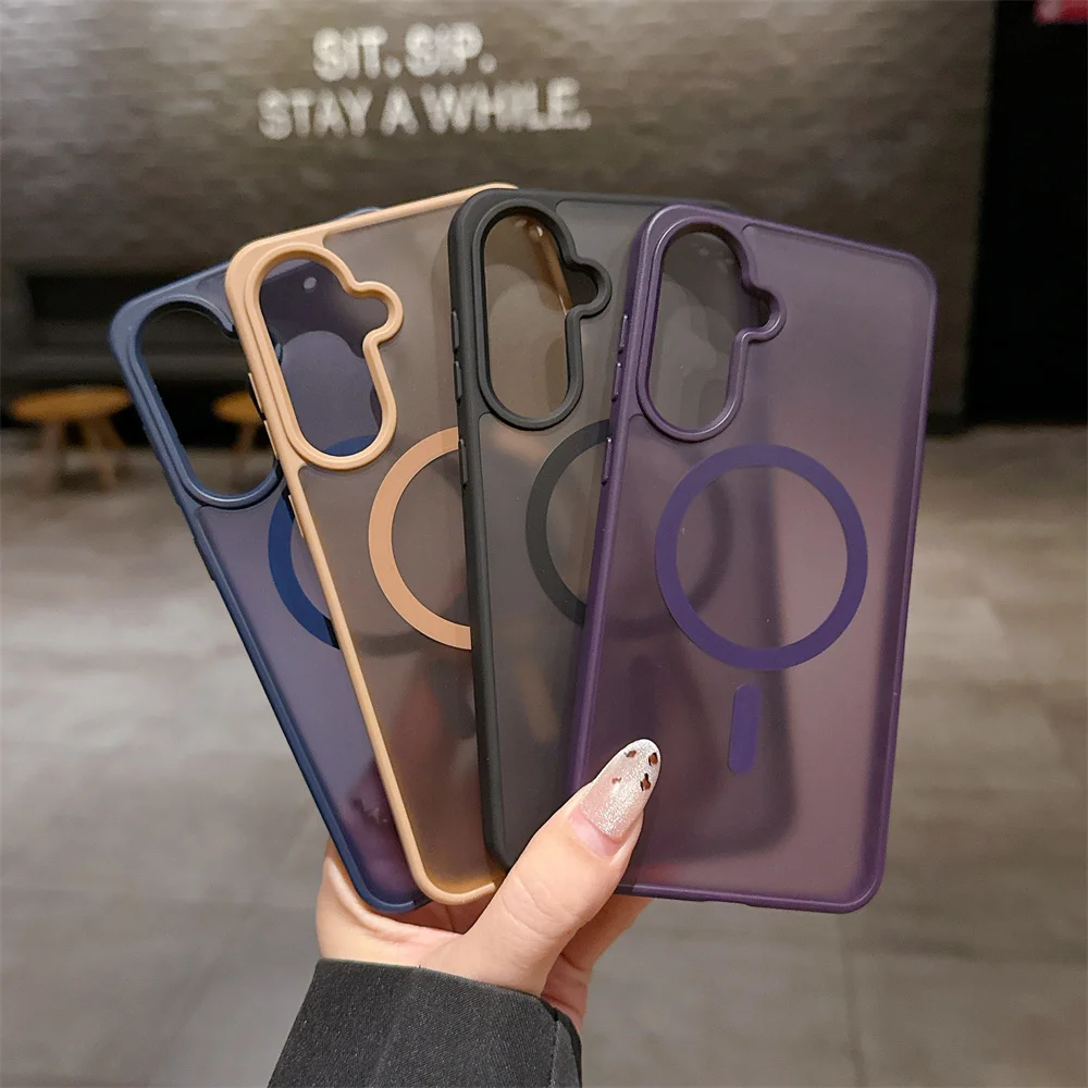 Matte Transparent Magnetic Shockproof Silicone Phone Case