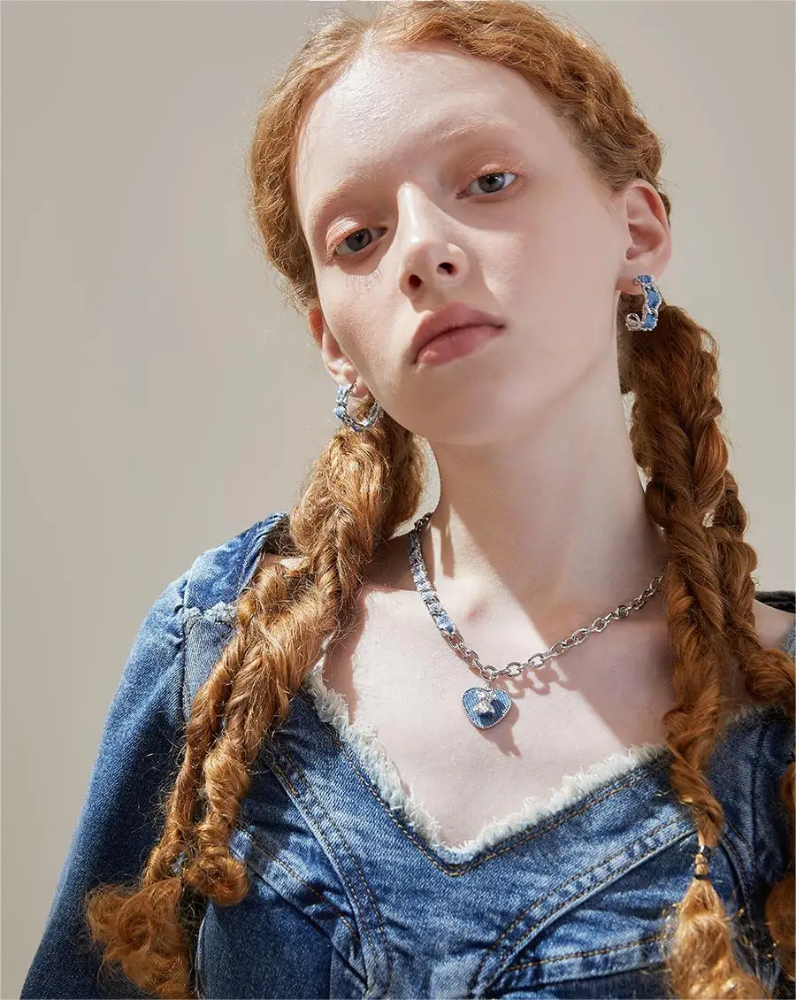 Love Bear Necklace For Women Hip Hop Sweet Cool Style Clavicle Necklaces Denim Accessories Chocker Jewelry Pendant Collar Gift