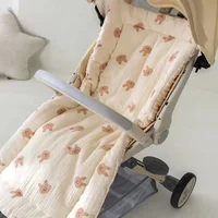 Coussin de siège de poussette pour bébé, ours de dessin animé, en coton doux, coussin de siège de voiture pour nouveau-né, tapis de matelas pour poussette pour bébé, accessoires de landau pour enfant 5