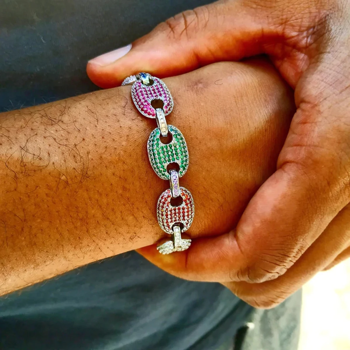 Dubss 12MM Cuban Link Bracelet for Men Hip Hop Jewelry Charm Bling Copper Material Iced Out Cubic Zircon 2024 Trend