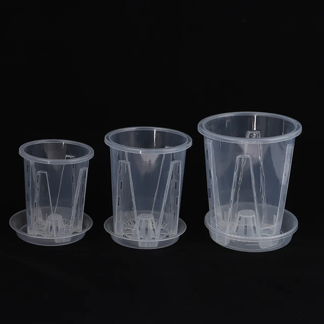 1Dc Gyökérvezérlés Átlátszó Virágcserép Tálcával A Falaenoppákhoz Orchidea Ültetés Sztómával Virág Edény Otthoni Kertész Dekorációval - Image 2