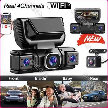 360° 4-Camera WiFi Dash Cam – 1080P Front & Rear Car DVR 1