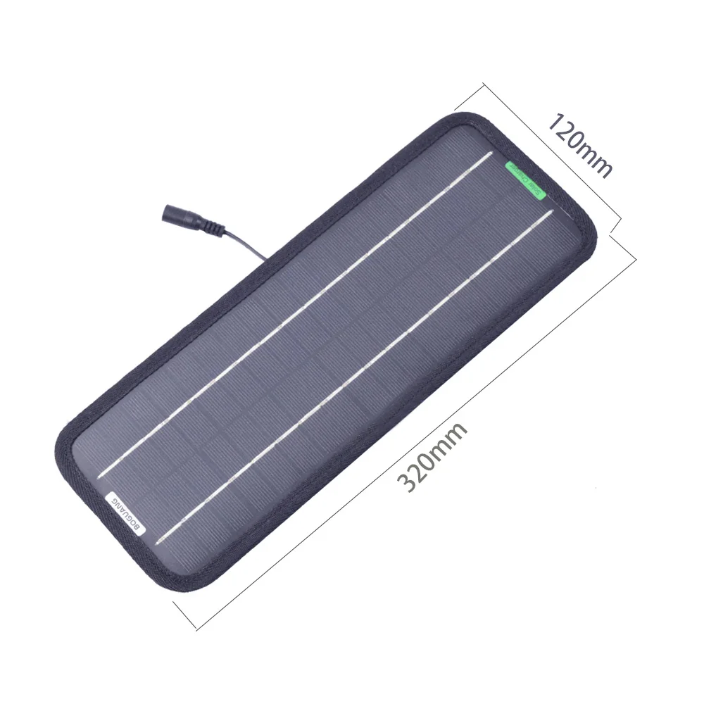 Cargador de Panel Solar monocristalino de 5W y 18V de CC con enchufe para encendedor de cigarrillos de coche y Cable de Clip de cocodrilo de carga de batería  18V Solar Panel 12V
