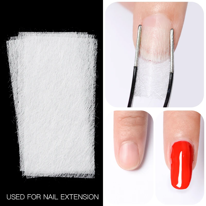 Description Picture 5 of item10/20pc Silk Fiberglass For Nail Extension Form Non-Woven Silks Building Nail Gel Fiber French Acrylic DIY Manicure Tools