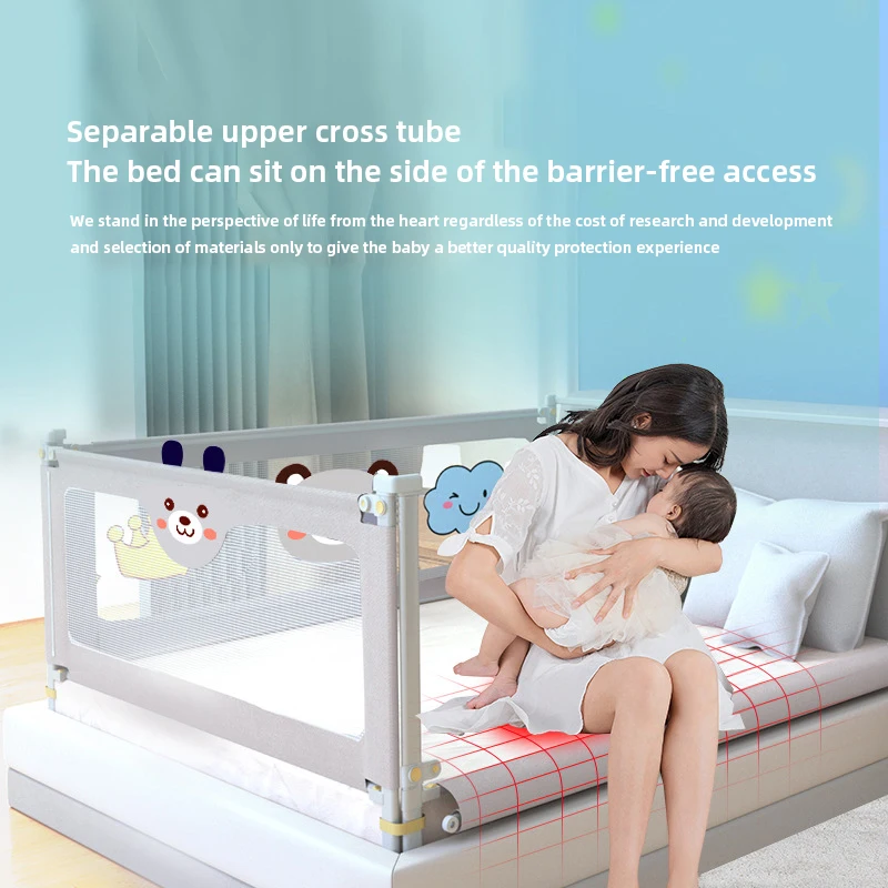 Bed Barrier Newborn Baby Anti-Fall Bed Barrier Children Bedroom Sleeping Protector Fence Kids Sleep Alone Security Bed Rail Side Protective