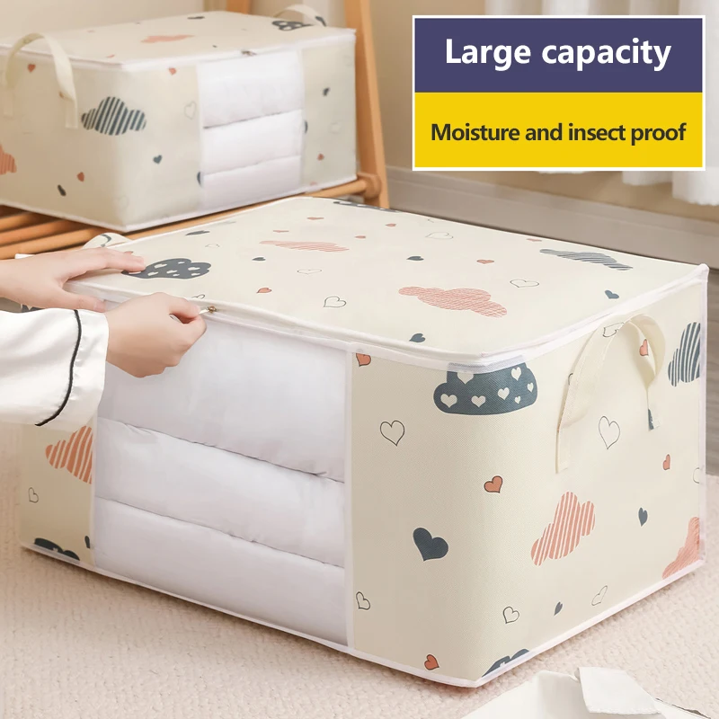 

Quilt Clothes Storage Bag Big Capacity Duvet Blanket Sorting Bags Dustproof Closet Under-Bed Storage Moisture Proof Organizer