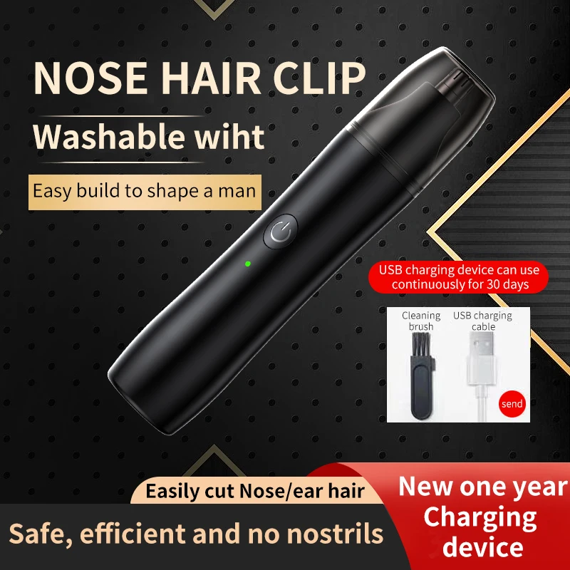 Rechargeable electric nose trimmer fully automatic washable two in one electric nose hair trimmer