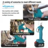 18V 4 Gear Cordless Pruner Shear Efficient Fruit Tree Bonsai Pruning Electric Tree Branches Cutter Compatible Makita 18V Battery 6