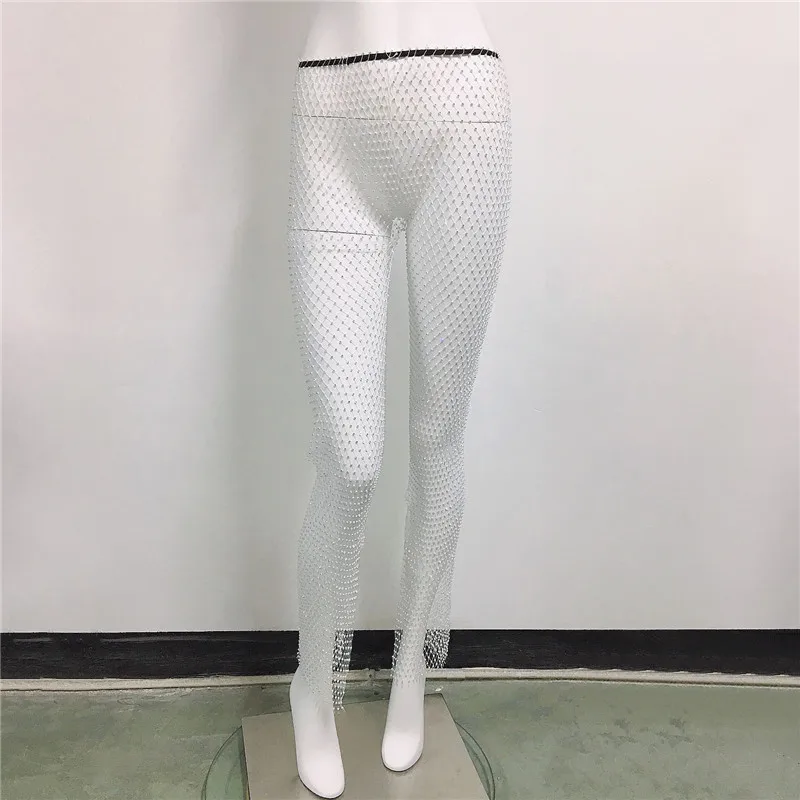 S4a866b82ce784020a2e588fe32c8d01dq Sexy y2k streetwear Fishnet Rhinestone pants women clothing see through club party pants vintage clothes wide leg pants trousers