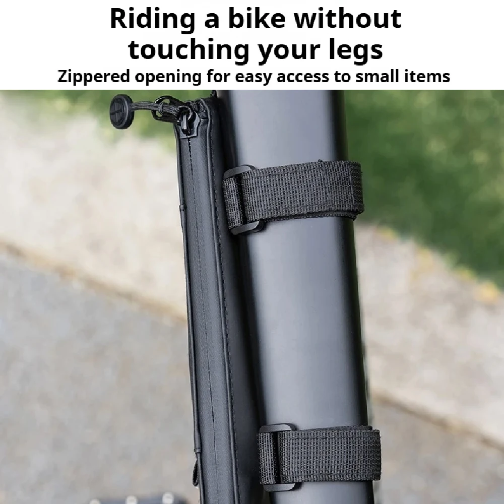 Borsa da manubrio impermeabile per bici, borsa a rullo da manubrio per bicicletta, marsupio anteriore per bici con cerniera impermeabile per ciclismo - immagine 3
