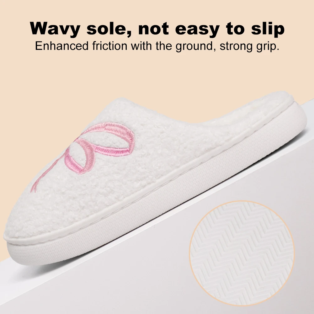 Women Fluffy Slippers Winter House Shoes Slip-on House Slippers Soft Plush Slippers for Indoor and Outdoor