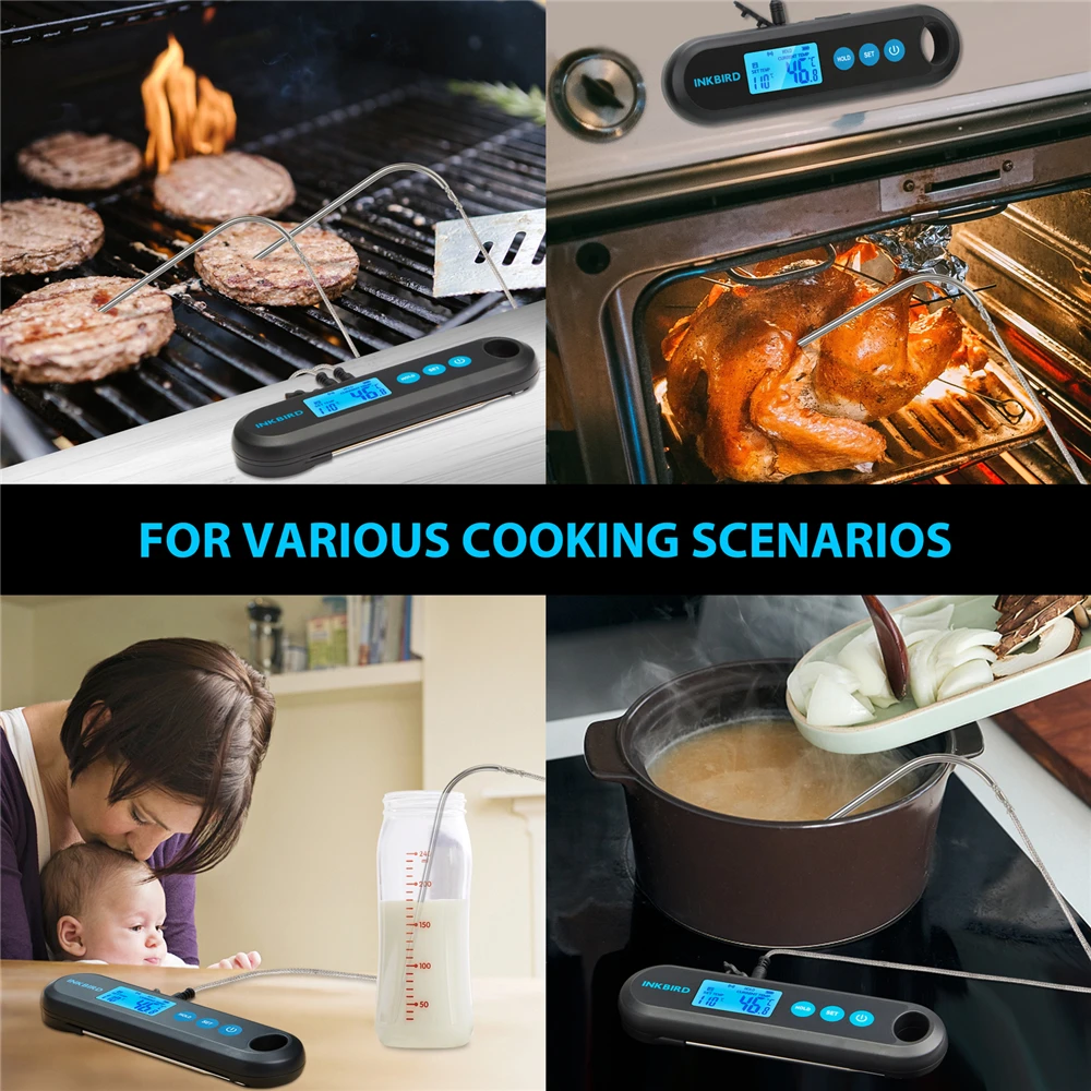 INKBIRD IBT-4XS Digital Household BBQ Cooking Thermometer Meat Thermometer  Bluetooth Connected for Party Oven Smoking - AliExpress